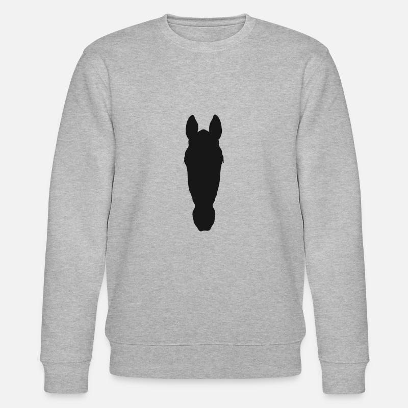 Pferdekopf frontale Silhouette - Stanley/Stella Unisex Bio-Sweatshirt CHANGER  - Grau meliert