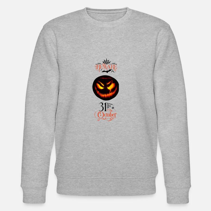 Beware Halloween - Stanley/Stella Unisex Bio-Sweatshirt CHANGER  - Grau meliert