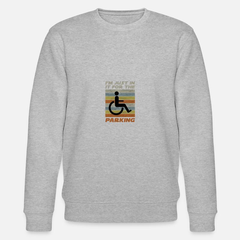 Behindert Rollstuhl Behinderung Handicap Geschenk - Stanley/Stella Unisex Bio-Sweatshirt CHANGER  - Grau meliert