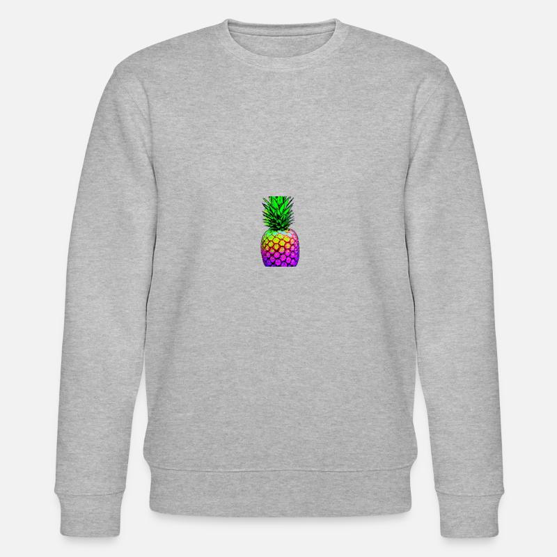 Ananas bunt Geschenkidee - Stanley/Stella Unisex Bio-Sweatshirt CHANGER  - Grau meliert