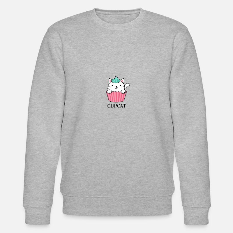 Cupcat - Cupcake Katze - Stanley/Stella Unisex Bio-Sweatshirt CHANGER  - Grau meliert