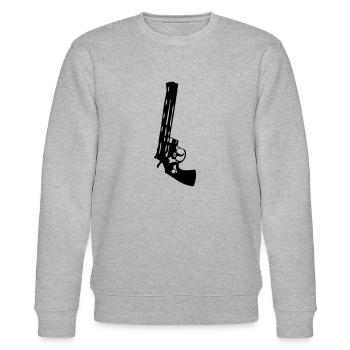 Waffe Pistole - Stanley/Stella Unisex Bio-Sweatshirt CHANGER  - Grau meliert - Vorne - Nik (191cm) & Marisol (170cm)