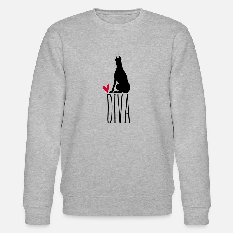 Diva Doberman Pfotschafter Design - Sweat bio CHANGER Stanley/Stella Unisexe - gris chiné