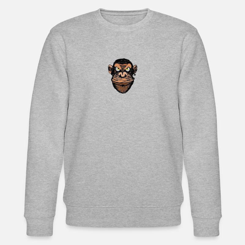 Schimpanse - Stanley/Stella Unisex Bio-Sweatshirt CHANGER  - Grau meliert