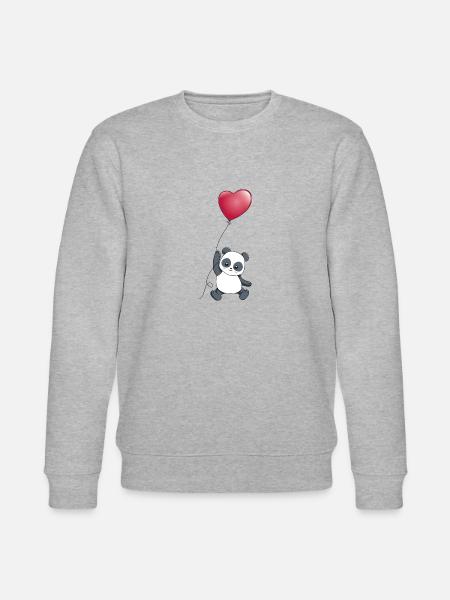 Panda Herz - Stanley/Stella Unisex Bio-Sweatshirt CHANGER - Grau meliert