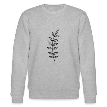Branch branch leaf leaves plant nature mistletoe fir - Stanley/Stella CHANGER Unisex Organic Sweatshirt - heather grey - Front - Nik (191cm) & Marisol (170cm)