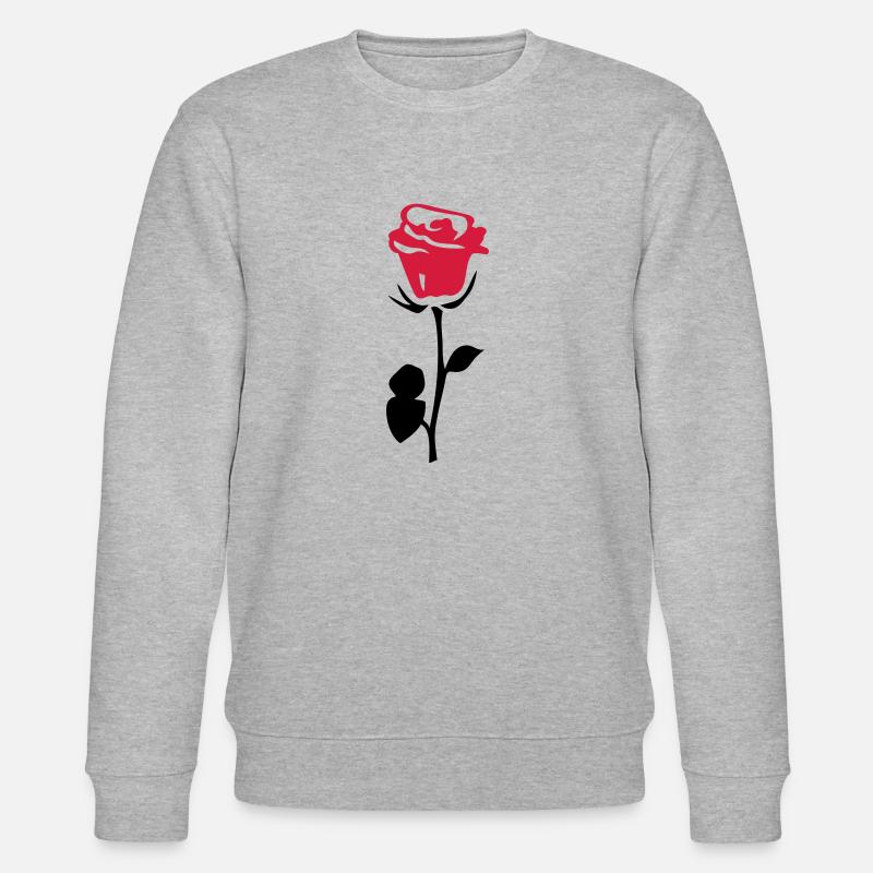 rose fleur - Sweat bio CHANGER Stanley/Stella Unisexe - gris chiné