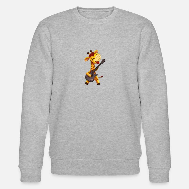 Giraffe mit Gitarre - Stanley/Stella Unisex Bio-Sweatshirt CHANGER  - Grau meliert