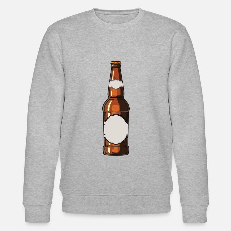 Bierflasche Bier Trinken Symbol - Stanley/Stella Unisex Bio-Sweatshirt CHANGER  - Grau meliert