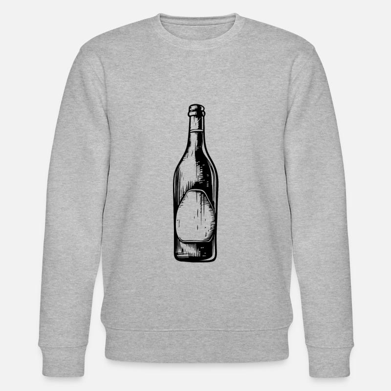 Bierflasche Bier Trinken Symbol - Stanley/Stella Unisex Bio-Sweatshirt CHANGER  - Grau meliert