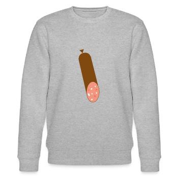 Salami "International" - Stanley/Stella CHANGER Unisex Organic Sweatshirt - heather grey - Front - Nik (191cm) & Marisol (170cm)