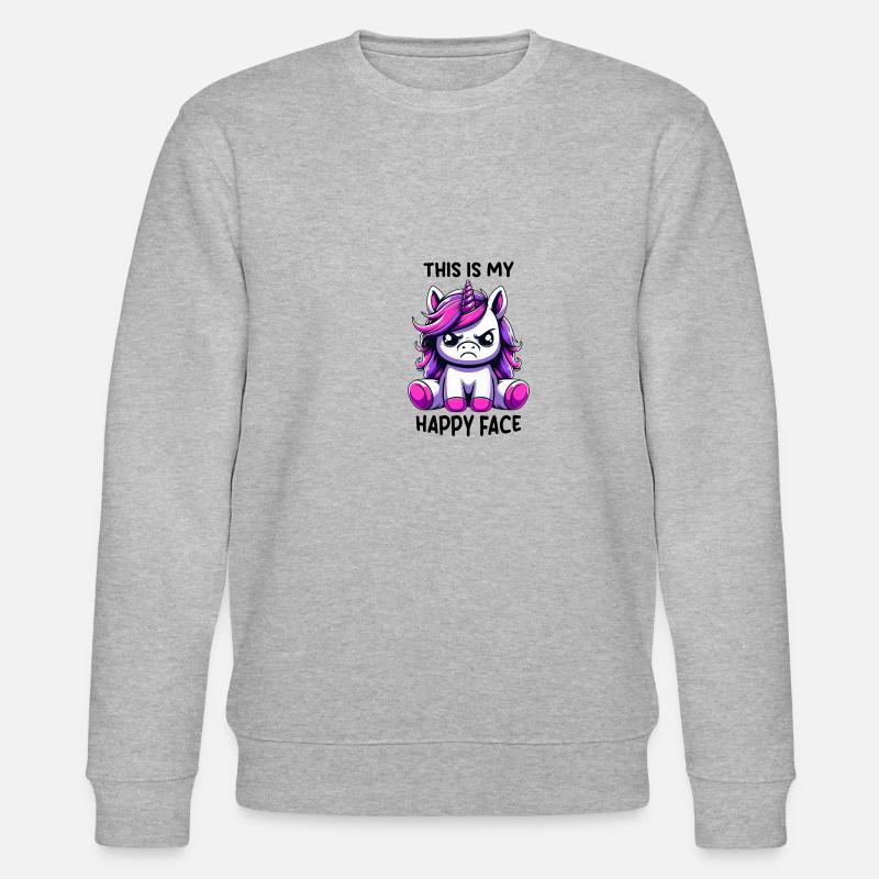C’est mon visage heureux - Sweat bio CHANGER Stanley/Stella Unisexe - gris chiné