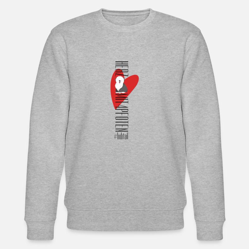 Herz mit vier Pfoten - Bobtail - Stanley/Stella Unisex Bio-Sweatshirt CHANGER  - Grau meliert