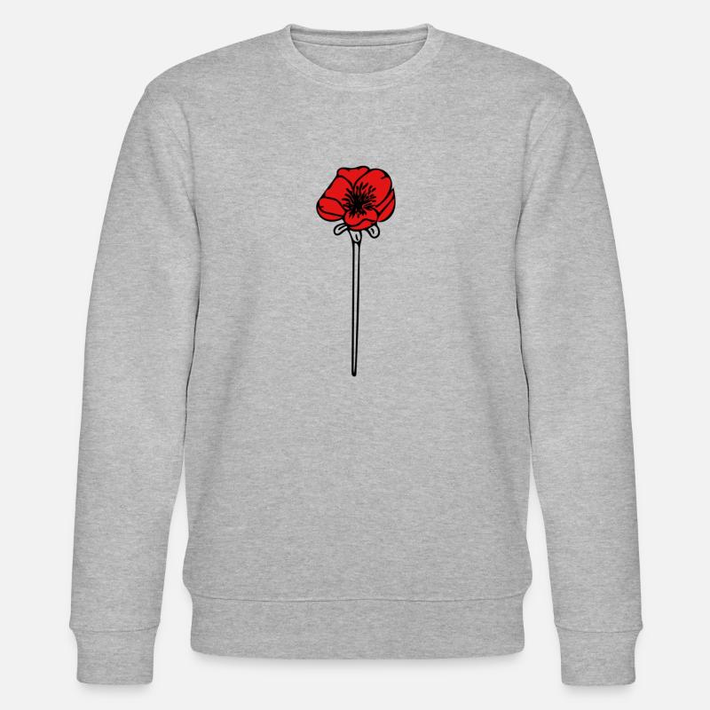 Mohn - Stanley/Stella Unisex Bio-Sweatshirt CHANGER  - Grau meliert