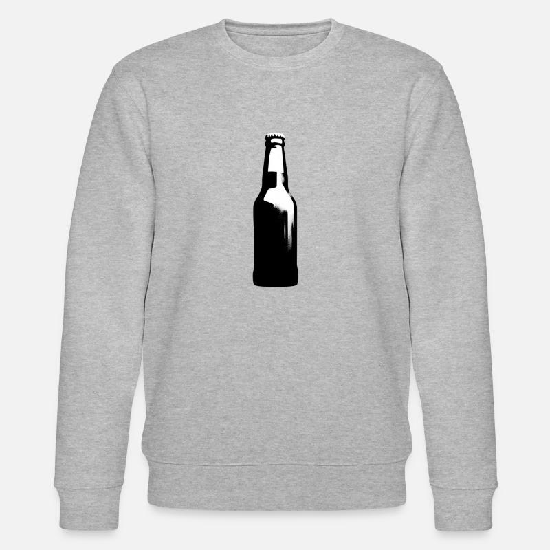 Einfach Bier | Silhouette einer Bierflasche - Stanley/Stella Unisex Bio-Sweatshirt CHANGER  - Grau meliert