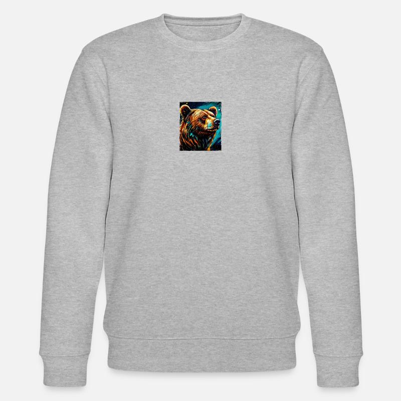 Bär Portrait - Stanley/Stella Unisex Bio-Sweatshirt CHANGER  - Grau meliert