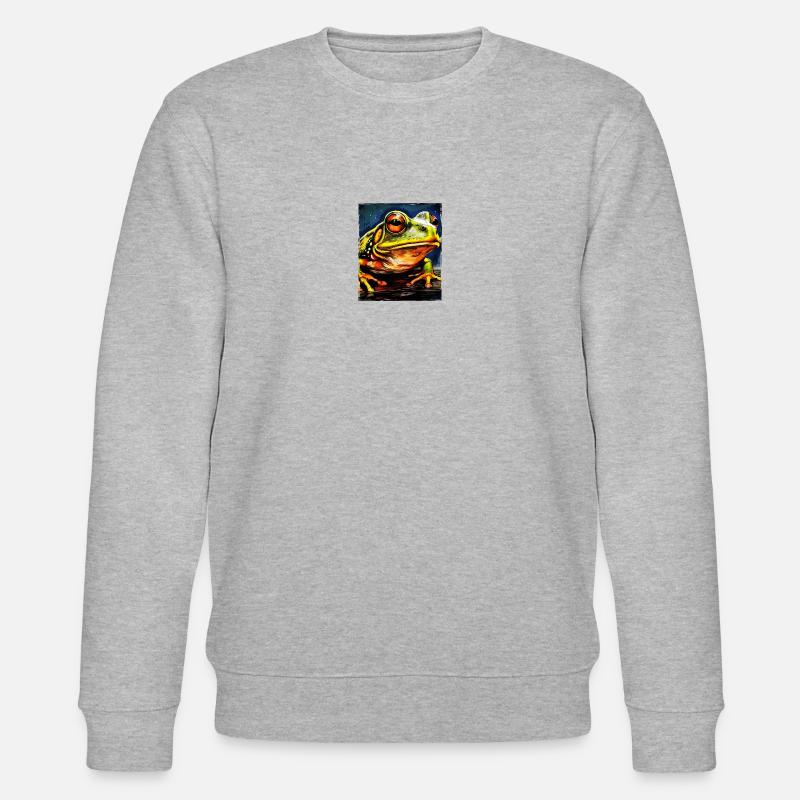 Frosch Portrait - Stanley/Stella Unisex Bio-Sweatshirt CHANGER  - Grau meliert