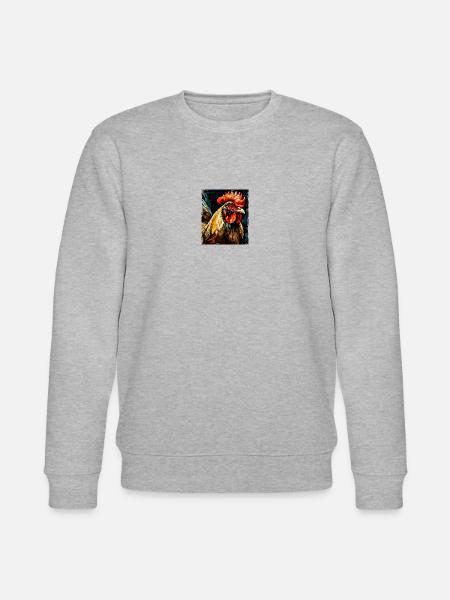 Rooster Portrait - Stanley/Stella CHANGER Unisex Organic Sweatshirt - heather grey
