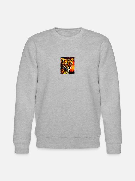 Cheetah Portrait - Stanley/Stella CHANGER Unisex Organic Sweatshirt - heather grey