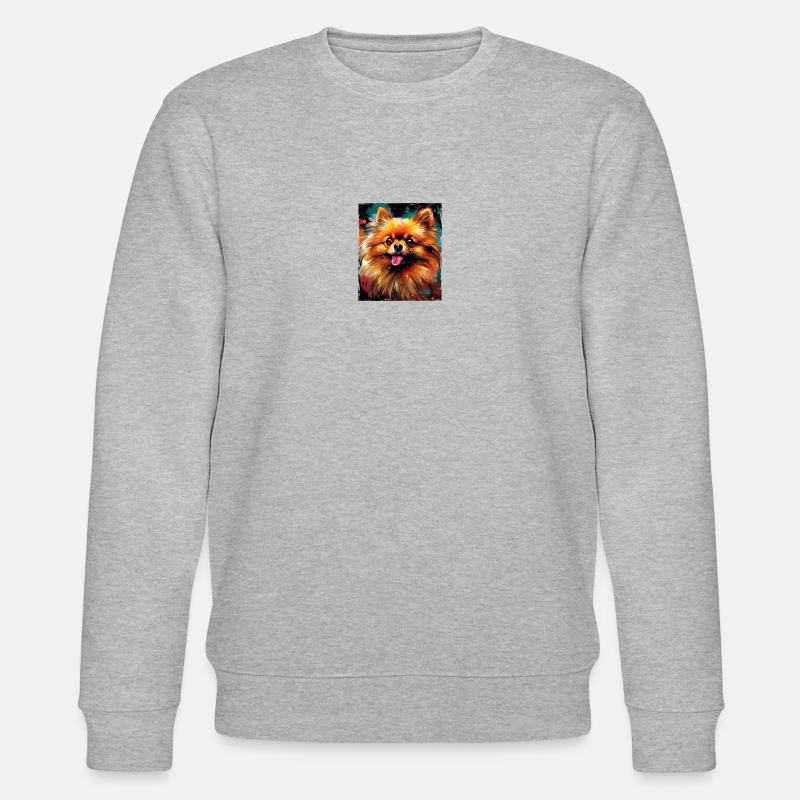 Pomeranian Hund Portrait - Stanley/Stella Unisex Bio-Sweatshirt CHANGER  - Grau meliert