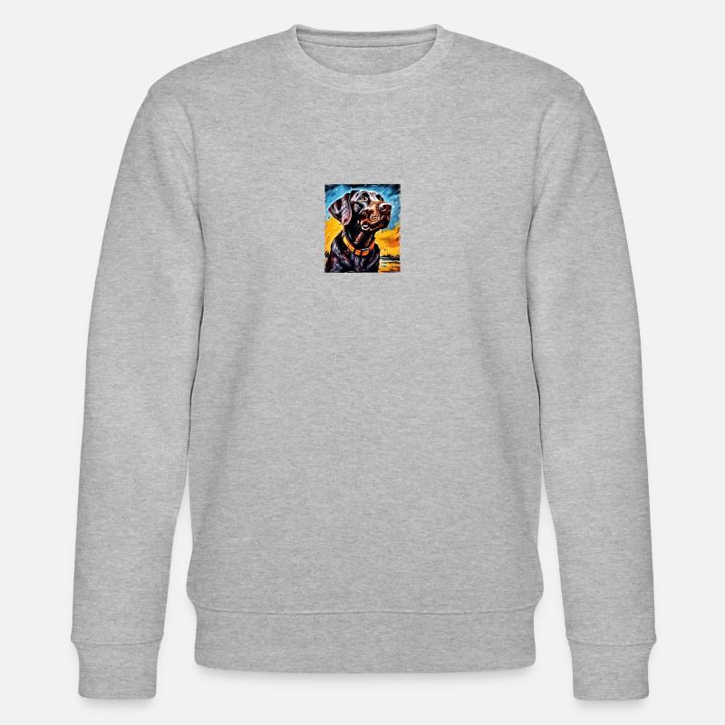 Labrador Hund Portrait - Stanley/Stella Unisex Bio-Sweatshirt CHANGER  - Grau meliert