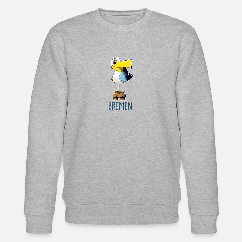funny Moewe from Bremen - Stanley/Stella CHANGER Unisex Organic Sweatshirt - heather grey