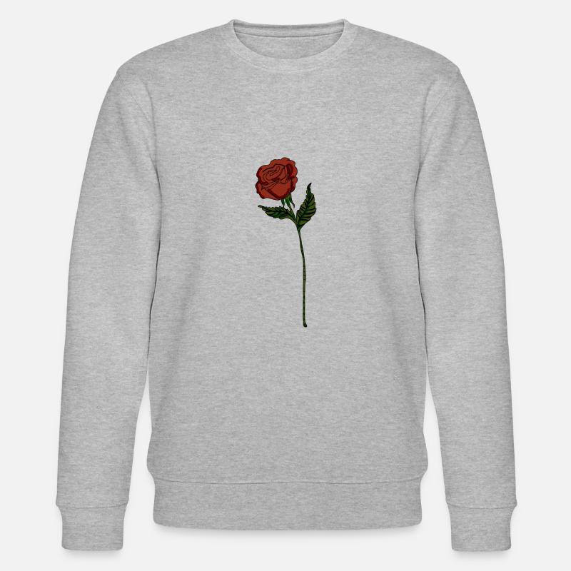 Rote Rose - Stanley/Stella Unisex Bio-Sweatshirt CHANGER  - Grau meliert