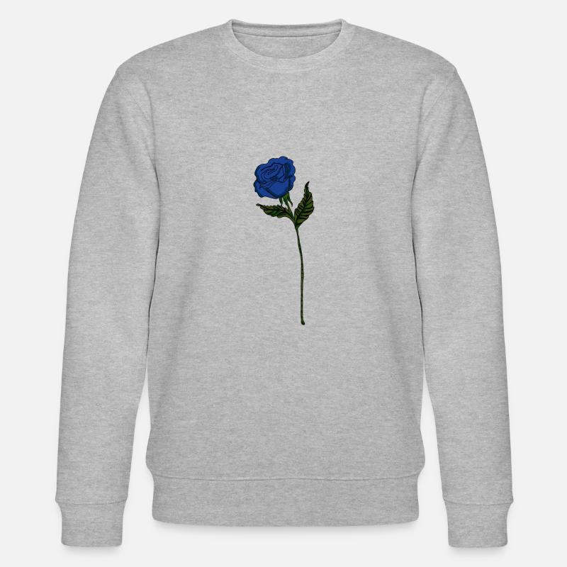 Blaue Rose - Stanley/Stella Unisex Bio-Sweatshirt CHANGER  - Grau meliert