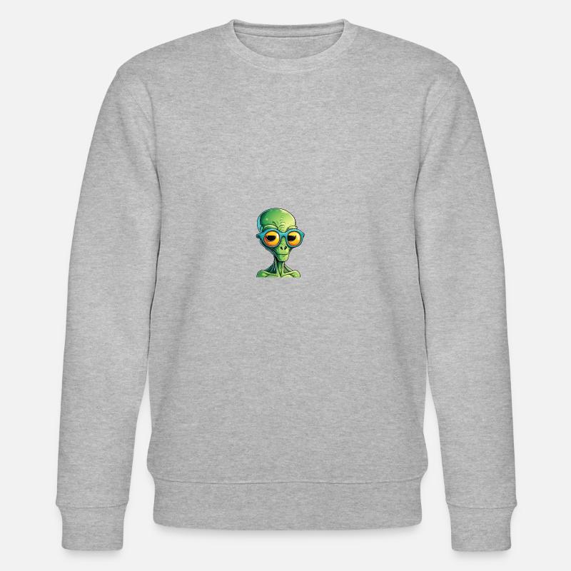 alien mit sonnenbrille - Stanley/Stella Unisex Bio-Sweatshirt CHANGER  - Grau meliert