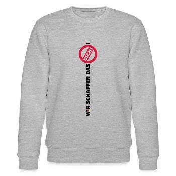 Wir schaffen das nicht lang Arm Flagge Deutschland - Stanley/Stella Unisex Bio-Sweatshirt CHANGER  - Grau meliert - Vorne - Nik (191cm) & Marisol (170cm)
