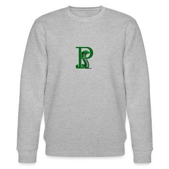 letter P - Stanley/Stella CHANGER Unisex Organic Sweatshirt - heather grey - Front - Nik (191cm) & Marisol (170cm)