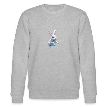 White Rabbit Crystal - Stanley/Stella Unisex Bio-Sweatshirt CHANGER  - Grau meliert - Vorne - Nik (191cm) & Marisol (170cm)