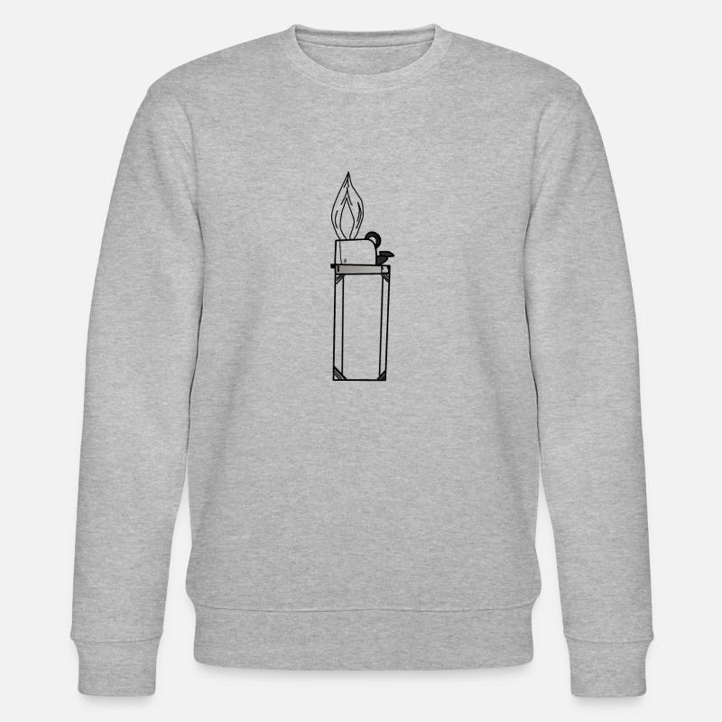 Lighter Gift Idea Light Smoking - Stanley/Stella CHANGER Unisex Organic Sweatshirt - heather grey