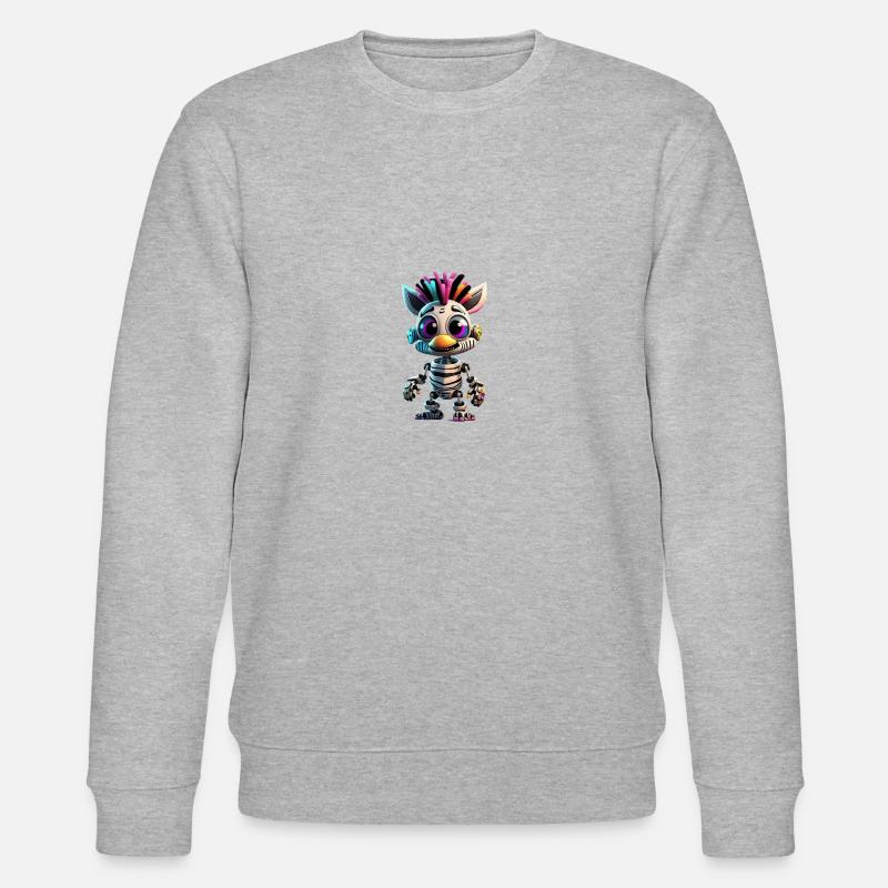 Zebra Roboter - Stanley/Stella Unisex Bio-Sweatshirt CHANGER  - Grau meliert