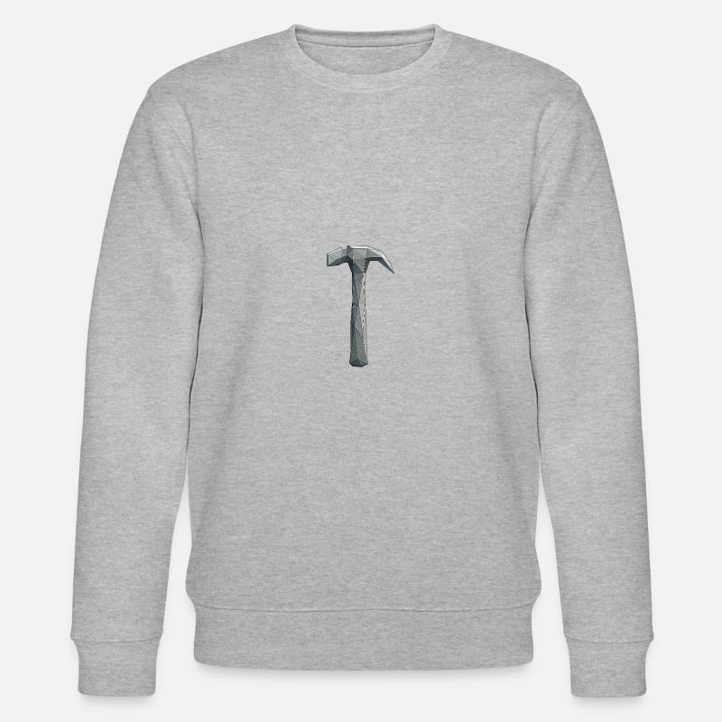 Marteau Low Poly - Outil artisanal - Sweat bio CHANGER Stanley/Stella Unisexe - gris chiné