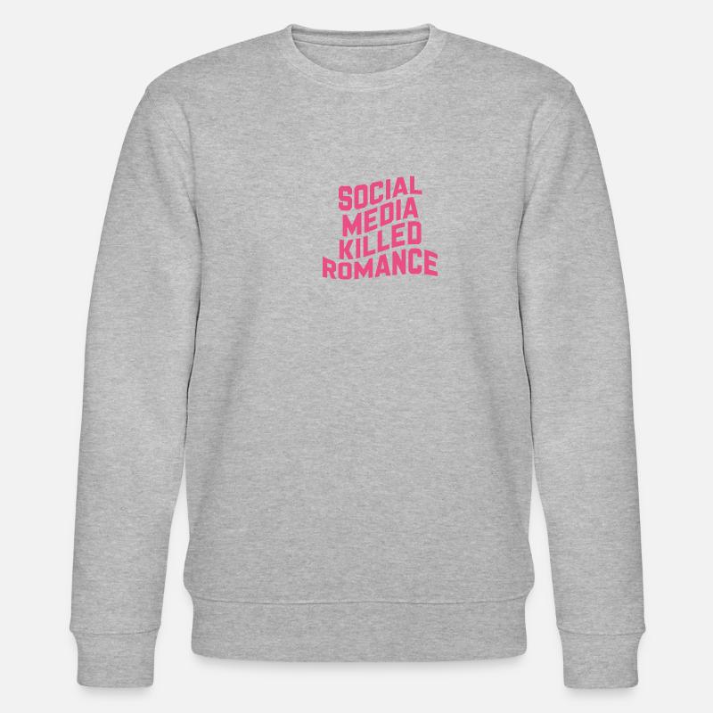 Social Media Killed Romance - Stanley/Stella Unisex Bio-Sweatshirt CHANGER  - Grau meliert