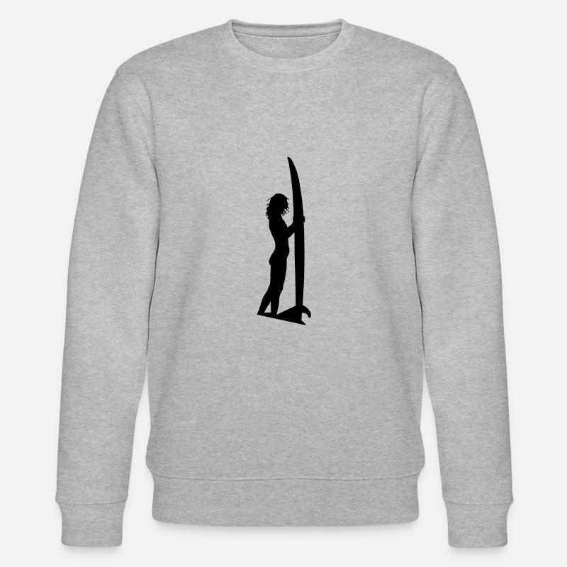 J'AIME SURFER - NOIR - Sweat bio CHANGER Stanley/Stella Unisexe - gris chiné