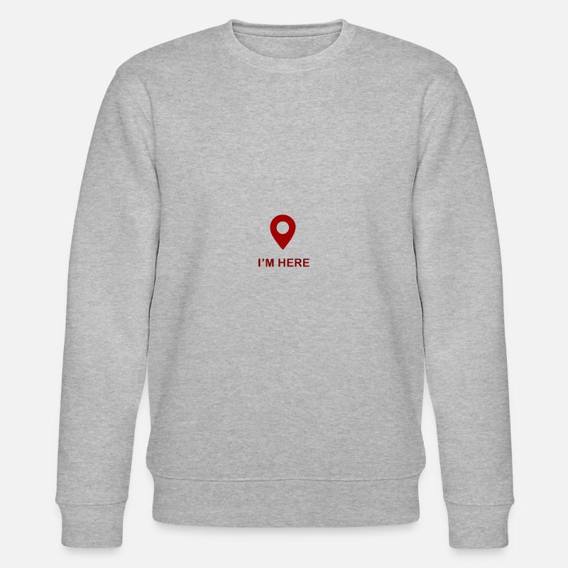 I'M HERE Minimal Design - Stanley/Stella CHANGER Unisex Organic Sweatshirt - heather grey