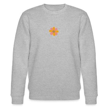 Fleur rose orangé - Sweat bio CHANGER Stanley/Stella Unisexe - gris chiné - Devant - Nik (191cm) & Marisol (170cm)