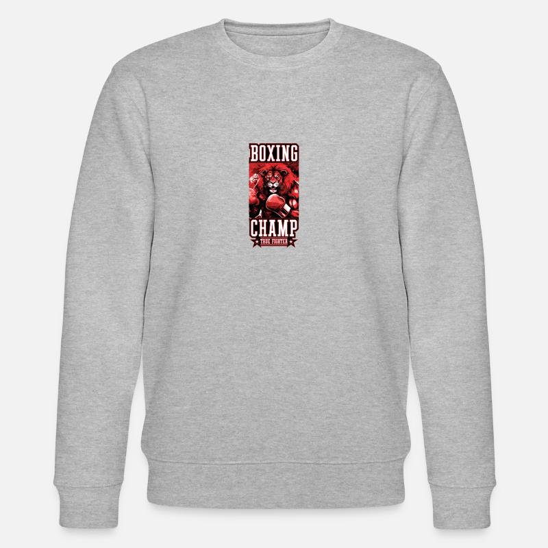 Lion Boxer Fighter Boxing Champ - Stanley/Stella CHANGER Unisex Organic Sweatshirt - heather grey