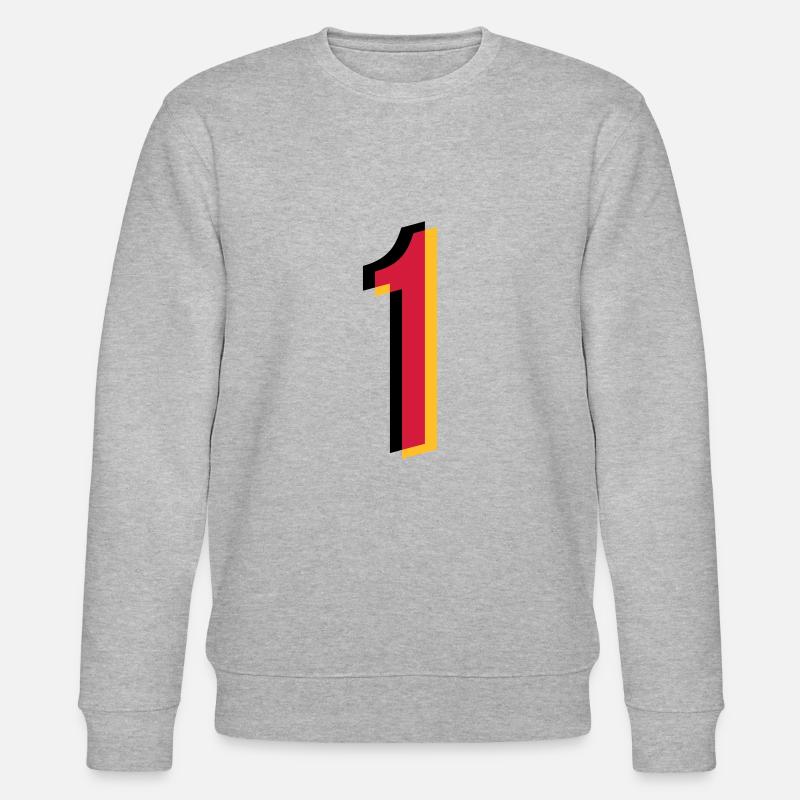 1 Numéro Allemagne Numéro de Maillot Noir Rouge Or - Sweat bio CHANGER Stanley/Stella Unisexe - gris chiné