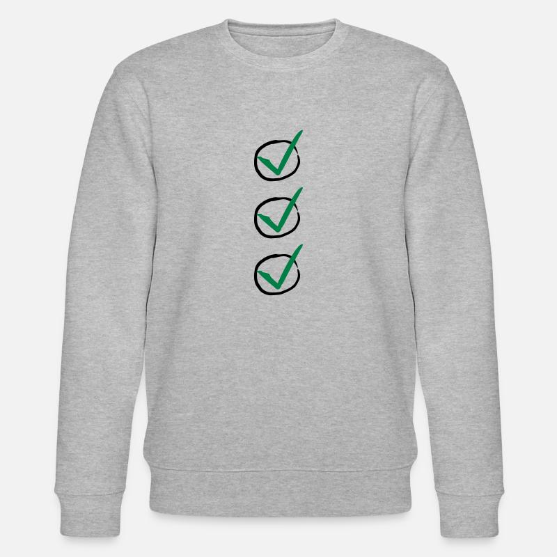 Three Checkmarks - Stanley/Stella CHANGER Unisex Organic Sweatshirt - heather grey