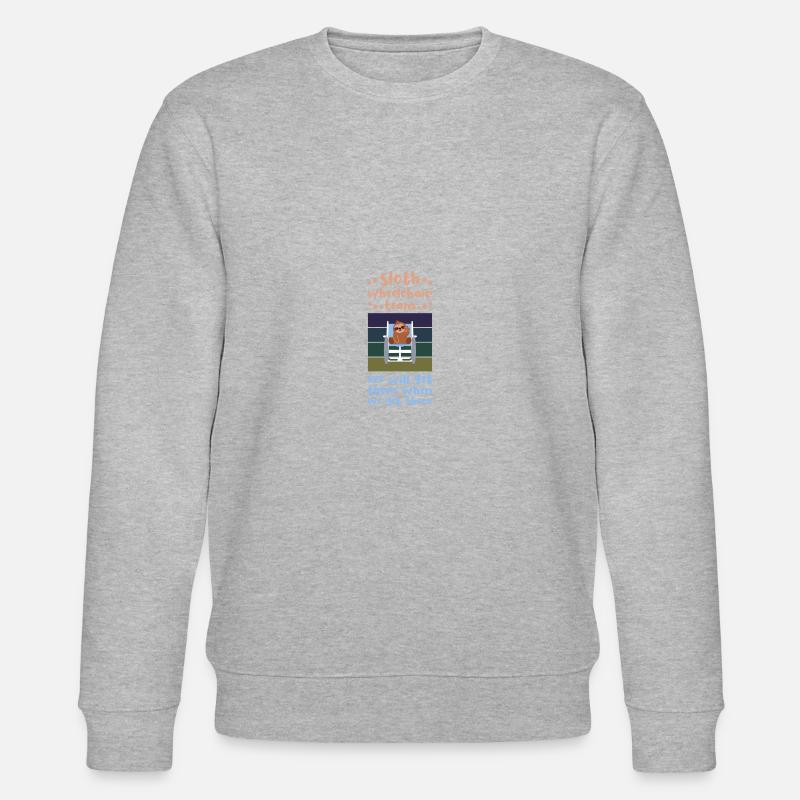 Faultier Rollstuhl Behindert Behinderung Geschenk - Stanley/Stella Unisex Bio-Sweatshirt CHANGER  - Grau meliert