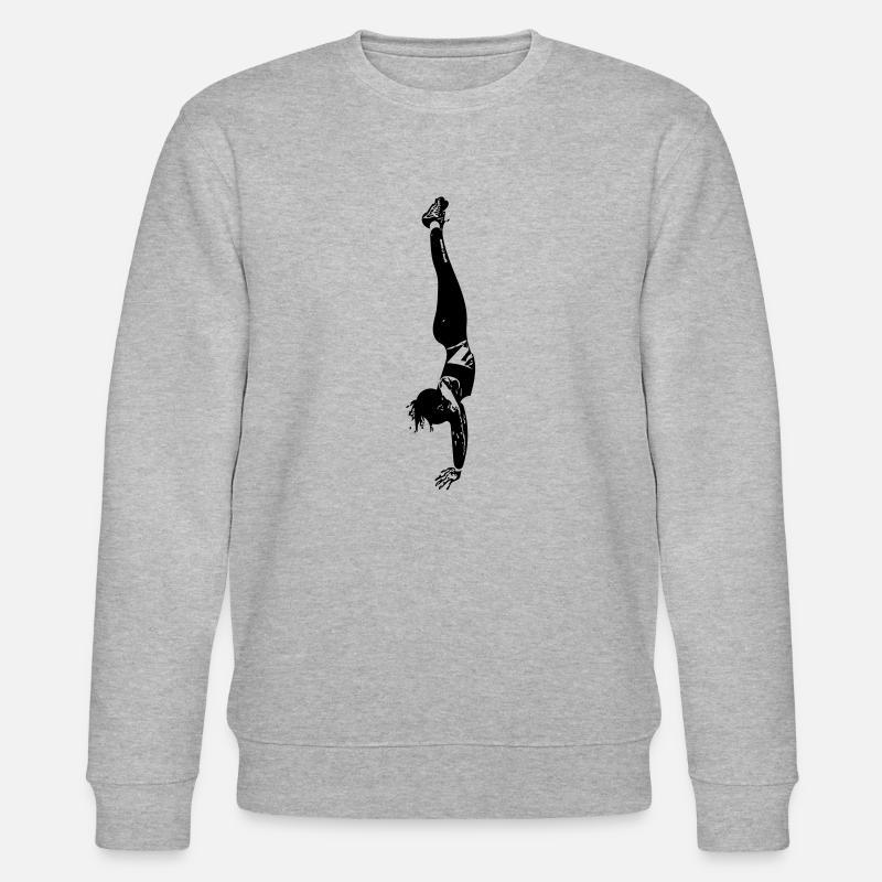 Frau im Handstand / Geschenkidee - Stanley/Stella Unisex Bio-Sweatshirt CHANGER  - Grau meliert