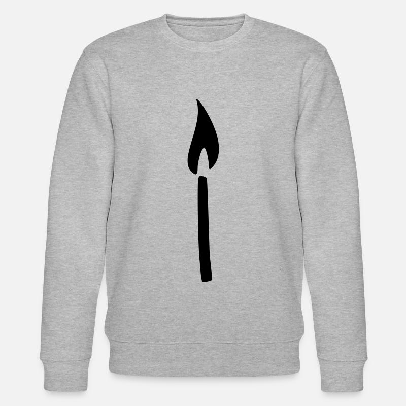 Streichholz Kerze - Stanley/Stella Unisex Bio-Sweatshirt CHANGER  - Grau meliert