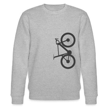 RENNRAD | Radrennen | Carbon | T-Shirt, Pullover - Stanley/Stella Unisex Bio-Sweatshirt CHANGER  - Grau meliert - Vorne - Nik (191cm) & Marisol (170cm)