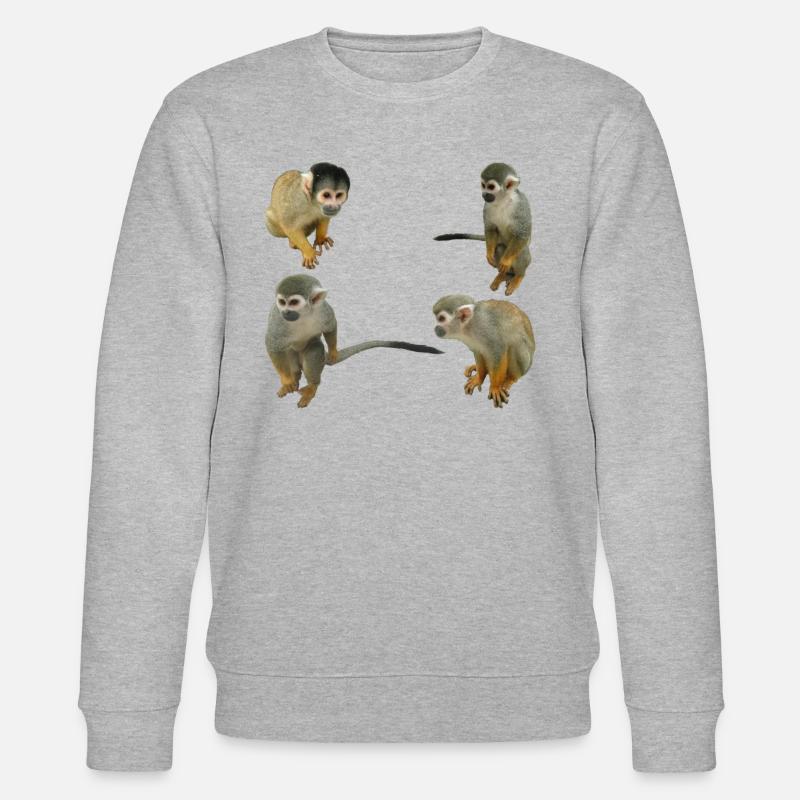 Affen - Stanley/Stella Unisex Bio-Sweatshirt CHANGER  - Grau meliert