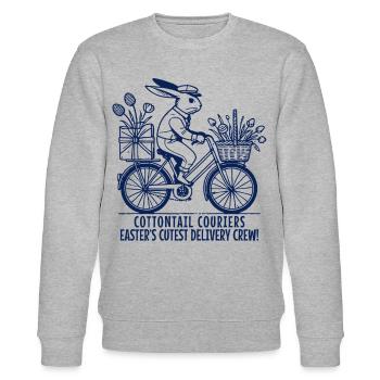 Ostern Kuriere Häschen Retro Liefercrew - Stanley/Stella Unisex Bio-Sweatshirt CHANGER  - Grau meliert - Vorne - Nik (191cm) & Marisol (170cm)