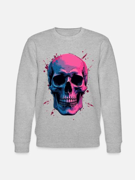 Neon Skull - Stanley/Stella CHANGER Unisex Organic Sweatshirt - heather grey