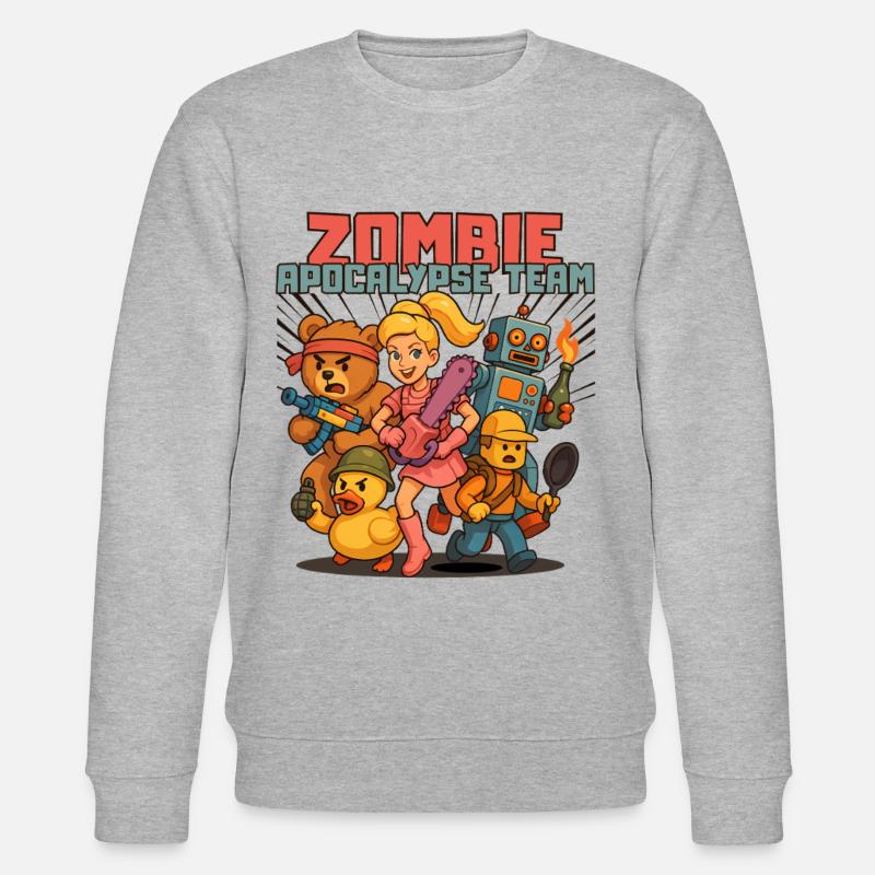 Das Zombie-Apokalypse-Team - Stanley/Stella Unisex Bio-Sweatshirt CHANGER  - Grau meliert